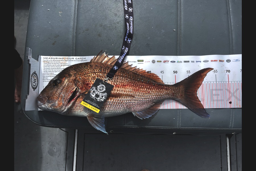 Micheal Mc Cahill caught this 57.5cm Snapper at Coromandel during The Export NZ Fishing Competition
