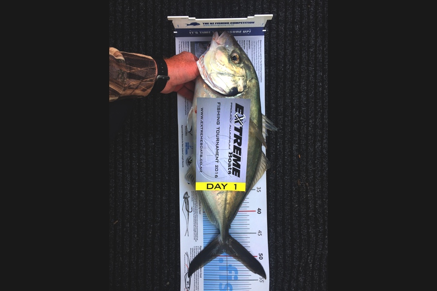 Bryan Swann caught this 49cm Trevally at Black rock during The Export NZ Fishing Competition