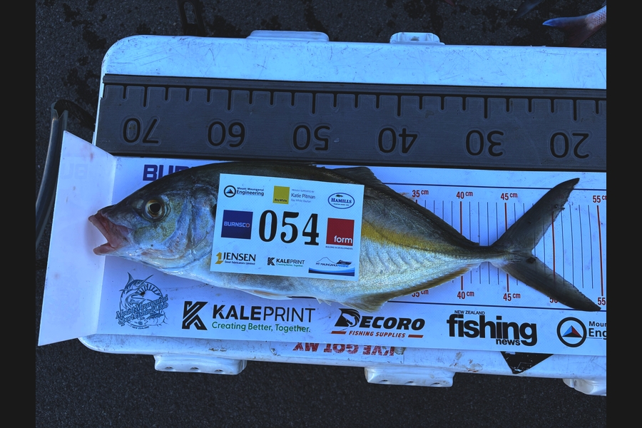 Ted Moore caught this 47.5cm Trevally at Bay of Plenty during The Export NZ Fishing Competition
