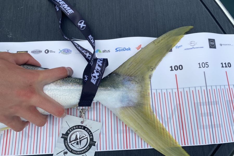 Billy  Lynch caught this 94.5cm Kingfish at Whitianga during The Export NZ Fishing Competition