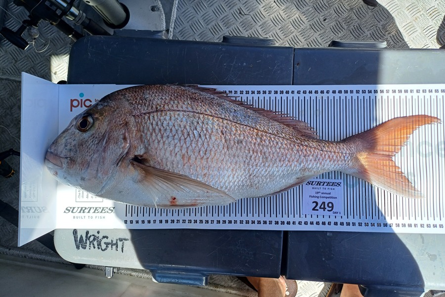 James Wright caught this 57.5cm Snapper at Bay of Plenty during The Export NZ Fishing Competition